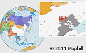 Political Location Map of Zhangbei, highlighted country, highlighted parent region