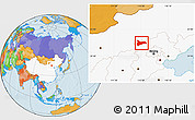 Political Location Map of Zhangbei, highlighted country
