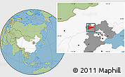 Savanna Style Location Map of Zhangbei, highlighted country, highlighted parent region