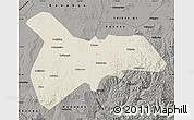 Shaded Relief Map of Zhangbei, darken, semi-desaturated