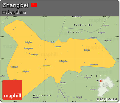 Savanna Style Simple Map of Zhangbei