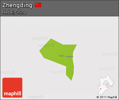 Physical 3D Map of Zhengding, cropped outside