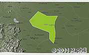 Physical 3D Map of Zhengding, darken, semi-desaturated