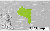Physical 3D Map of Zhengding, lighten, desaturated