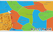 Physical 3D Map of Zhengding, political outside