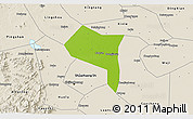 Physical 3D Map of Zhengding, shaded relief outside