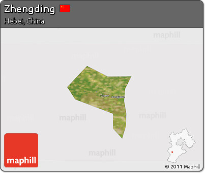 Satellite 3D Map of Zhengding, cropped outside