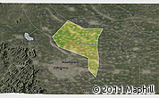 Satellite 3D Map of Zhengding, darken, semi-desaturated