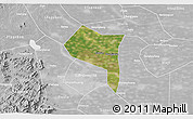 Satellite 3D Map of Zhengding, lighten, desaturated