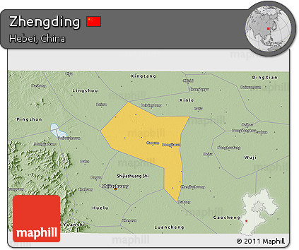 Savanna Style 3D Map of Zhengding
