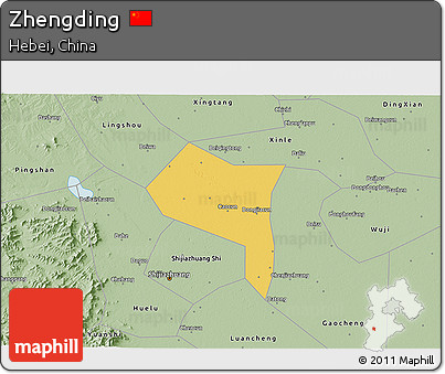 Savanna Style 3D Map of Zhengding