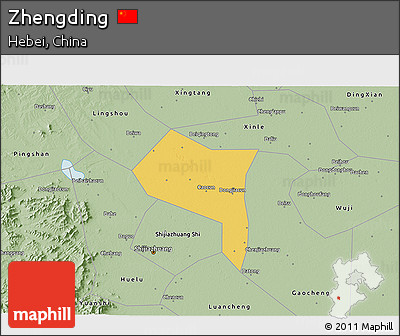 Savanna Style 3D Map of Zhengding