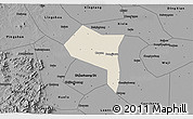 Shaded Relief 3D Map of Zhengding, darken, desaturated