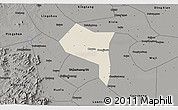 Shaded Relief 3D Map of Zhengding, darken, semi-desaturated