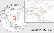 Blank Location Map of Zhengding, within the entire country