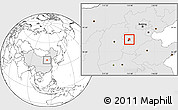 Blank Location Map of Zhengding, highlighted country