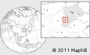 Blank Location Map of Zhengding, highlighted parent region