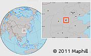 Gray Location Map of Zhengding