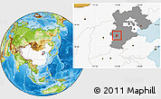 Physical Location Map of Zhengding, highlighted country, highlighted parent region