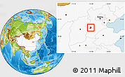 Physical Location Map of Zhengding, highlighted country
