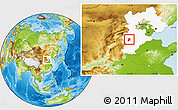Physical Location Map of Zhengding, highlighted parent region
