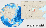 Shaded Relief Location Map of Zhengding