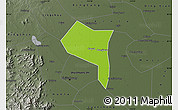 Physical Map of Zhengding, darken, semi-desaturated