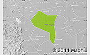 Physical Map of Zhengding, lighten, desaturated