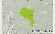 Physical Map of Zhengding, lighten, semi-desaturated