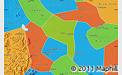 Physical Map of Zhengding, political outside