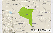 Physical Map of Zhengding, shaded relief outside