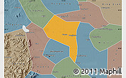 Political Map of Zhengding, semi-desaturated