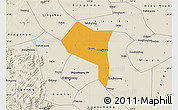 Political Map of Zhengding, shaded relief outside