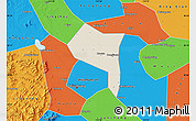 Shaded Relief Map of Zhengding, political outside