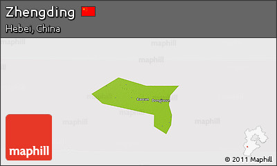Physical Panoramic Map of Zhengding, cropped outside