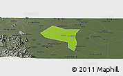 Physical Panoramic Map of Zhengding, darken, semi-desaturated