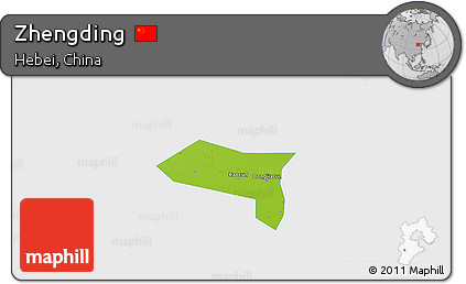 Physical Panoramic Map of Zhengding, single color outside