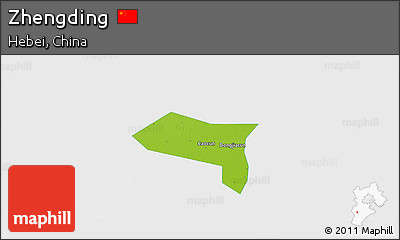 Physical Panoramic Map of Zhengding, single color outside