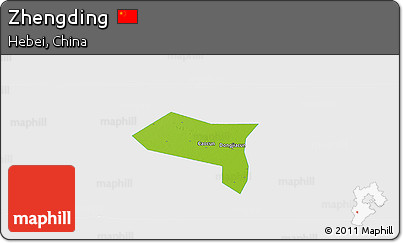 Physical Panoramic Map of Zhengding, single color outside
