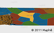 Political Panoramic Map of Zhengding, darken