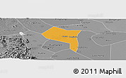 Political Panoramic Map of Zhengding, desaturated
