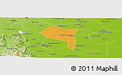 Political Panoramic Map of Zhengding, physical outside