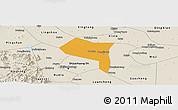 Political Panoramic Map of Zhengding, shaded relief outside