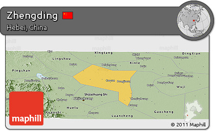Savanna Style Panoramic Map of Zhengding