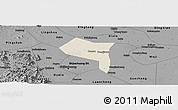 Shaded Relief Panoramic Map of Zhengding, darken, desaturated
