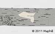 Shaded Relief Panoramic Map of Zhengding, darken, semi-desaturated