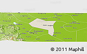 Shaded Relief Panoramic Map of Zhengding, physical outside