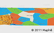 Shaded Relief Panoramic Map of Zhengding, political outside