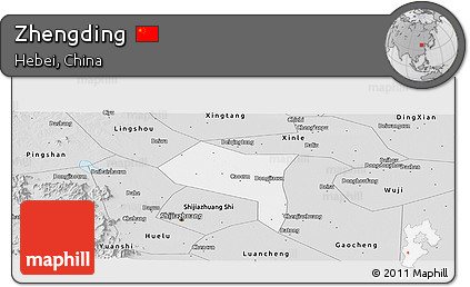 Silver Style Panoramic Map of Zhengding