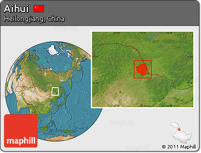 Satellite Location Map of Aihui